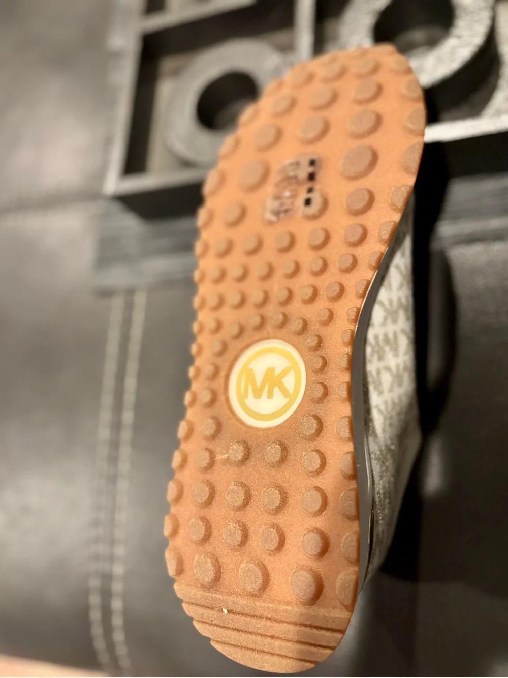 New Michael Kors Cream & Gold Slip-On Sneaker - Picture 8 of 11